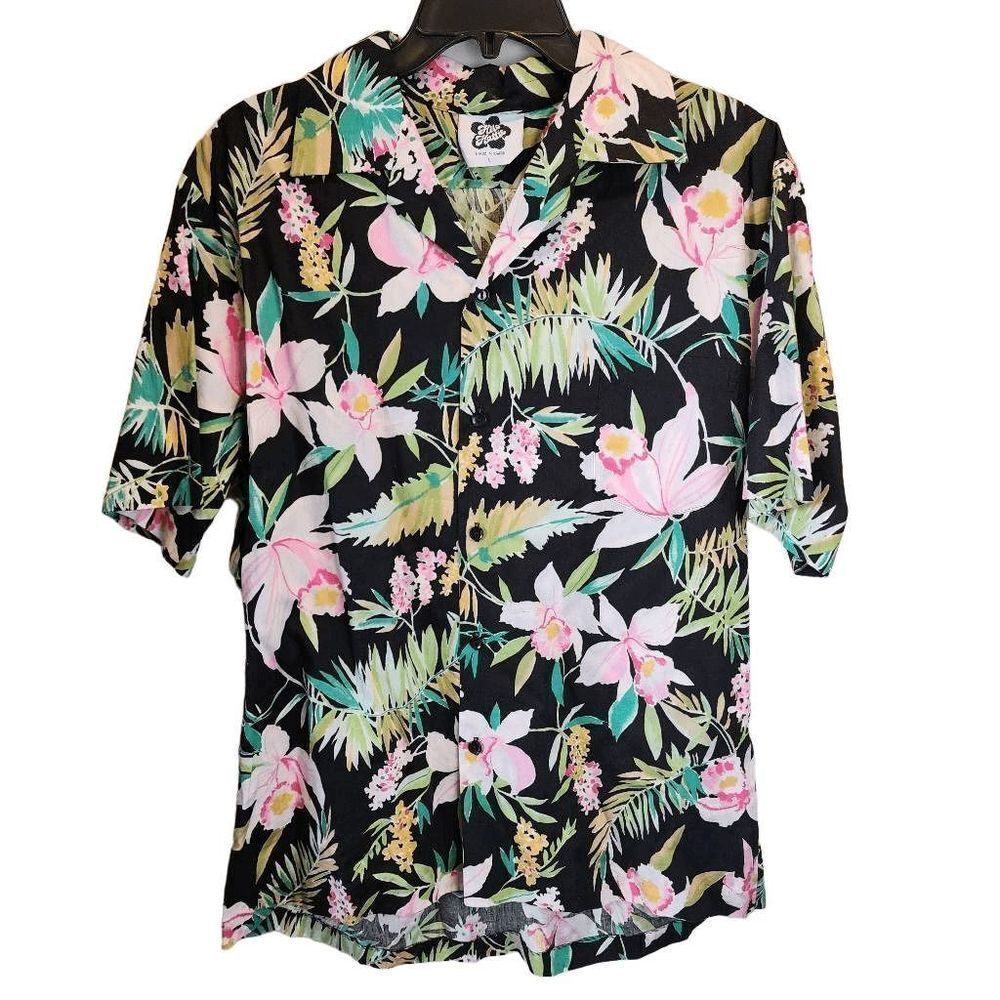 Hilo Hattie Shirt Mens Large Vintage Hawaiian Aloha Vacation Casual Button Front